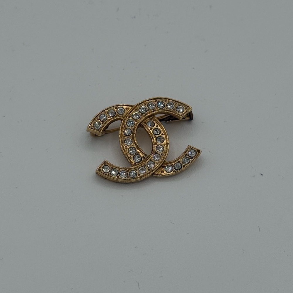 Chanel Gold and Silver Crystal Brooch